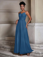 Cross Pleated Bodice Spaghetti Strap Dresses Ink Blue