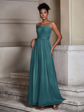 Cross Pleated Bodice Spaghetti Strap Dresses Peacock