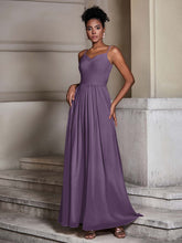 Cross Pleated Bodice Spaghetti Strap Dresses Plum