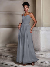 Cross Pleated Bodice Spaghetti Strap Dresses Steel Grey