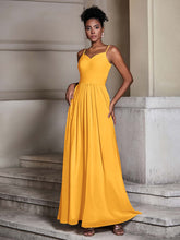 Cross Pleated Bodice Spaghetti Strap Dresses Tangerine