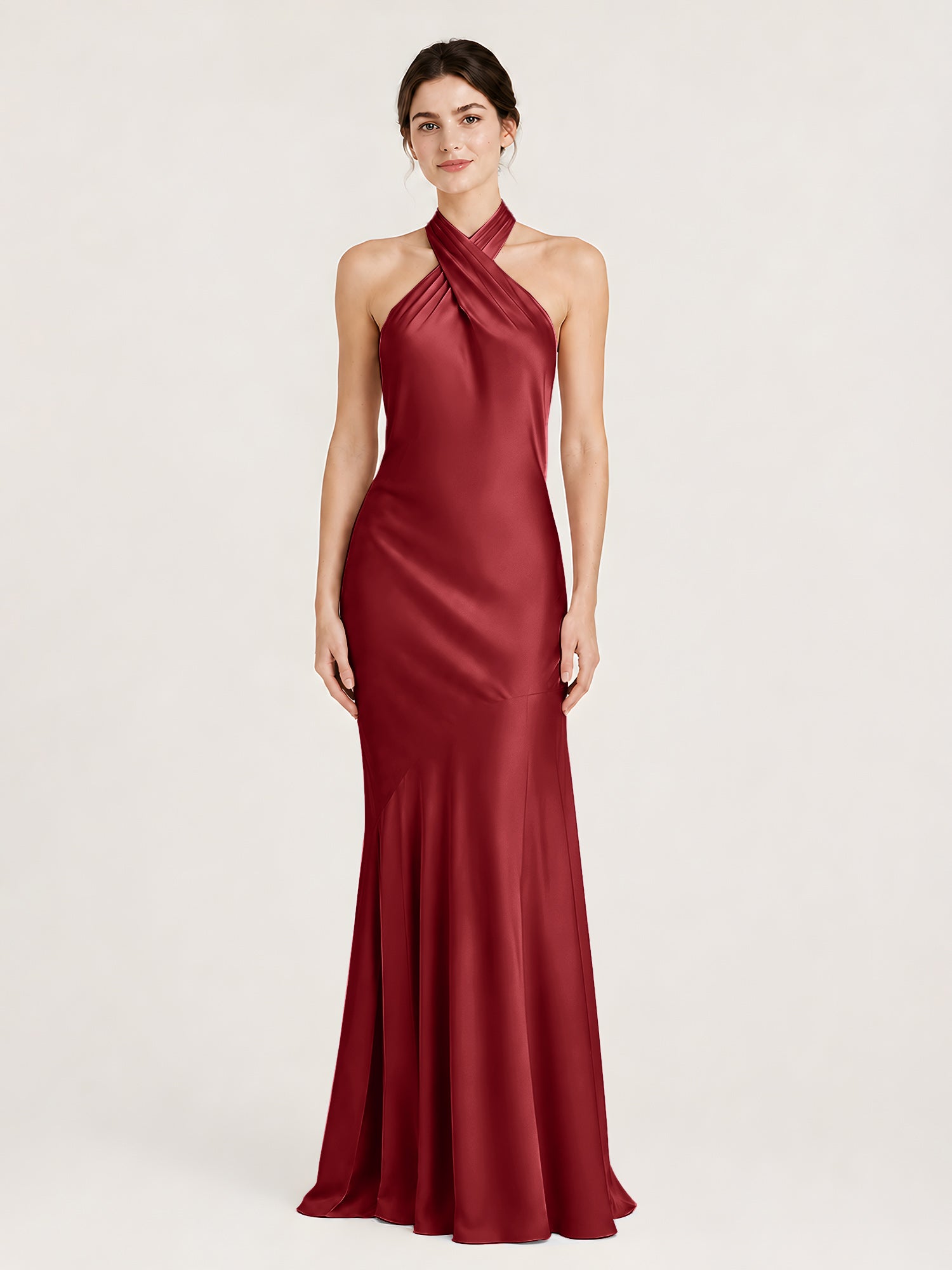 burgundy satin mermaid dress Acetate Bridesmaid Dresses Halter Floor-length Mermaid, Burgundy / US0 Color:Vintage Stonewashed Indigo deliverygroup_newfleurdudesert Dark Green/Burgundy Bodice Color Vina Cotton Lace Dress