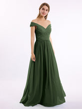 Lace Top Chiffon Bottom Dress with Cap Sleeves Olive Green