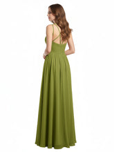 Double Straps Chiffon Dresses with Sweetheart Clover