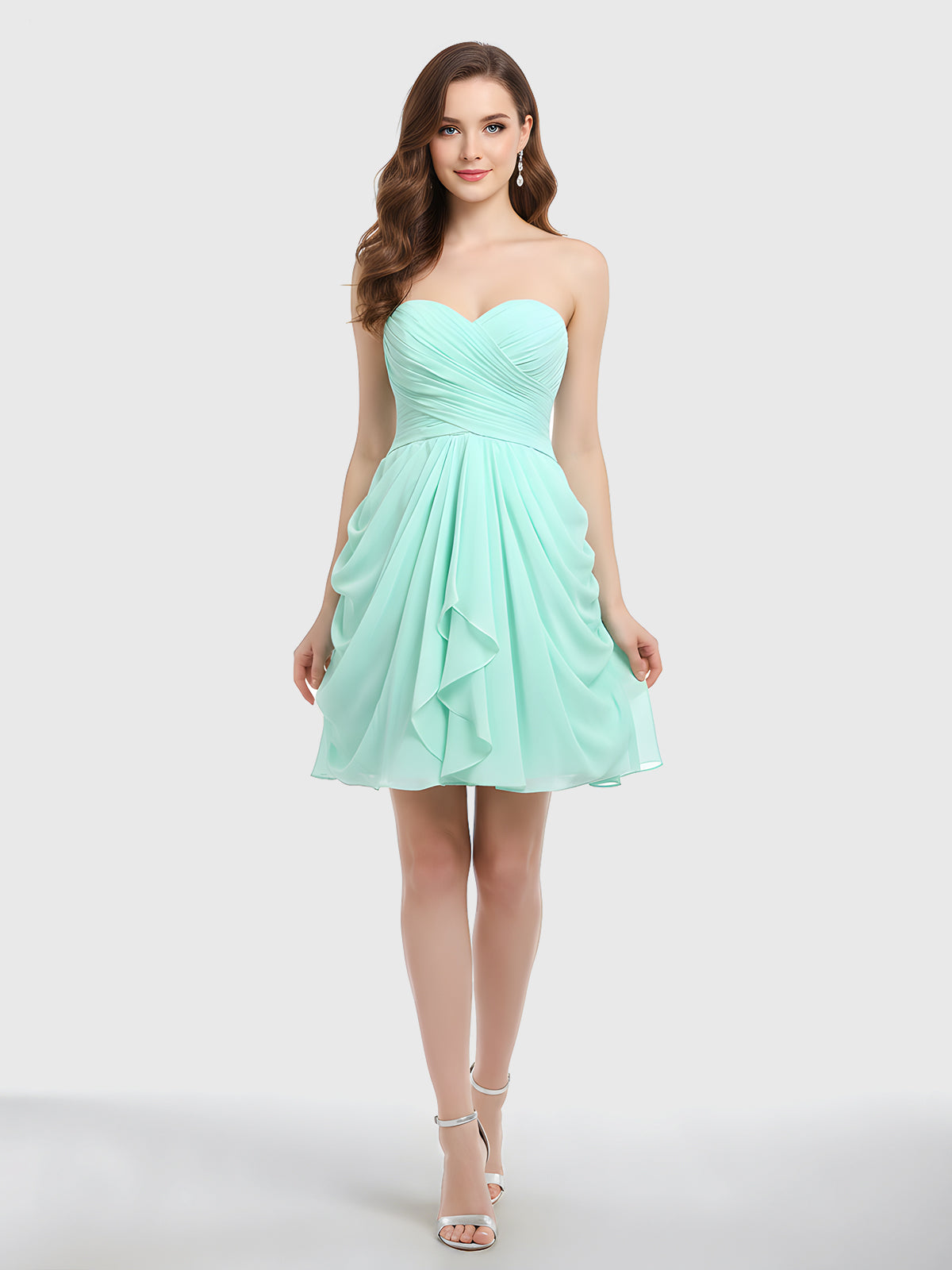 BABARONI Sweetheart Neck Strapless Short Bridesmaid Dress Mint Green Plus Size, Mint Green / US18 BABARONI Sweetheart Neck Strapless Short Bridesmaid Dress Mint Green Plus Size, Mint Green / US18