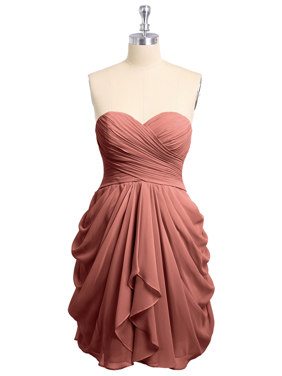 Sweethart Neck Short Bridemaid Dresses Peacock main image 1