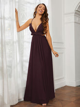 Spaghetti Strap Ruffled Chiffon Cutout Maxi Sexy Dress Cabernet