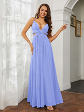 Spaghetti Strap Ruffled Chiffon Cutout Maxi Sexy Dress Lavender