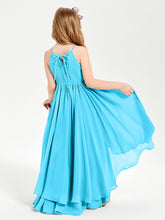 Chiffon Junior Bridesmaid Dresses Asymmetrical Cascading Skirt Pool