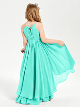 Chiffon Junior Bridesmaid Dresses Asymmetrical Cascading Skirt Spa