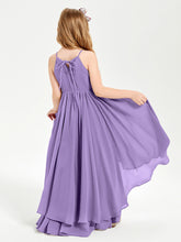 Chiffon Junior Bridesmaid Dresses Asymmetrical Cascading Skirt Tahiti