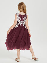 Tulle Tea Length Junior Bridesmaid Dresses Cabernet