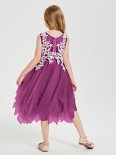 Tulle Tea Length Junior Bridesmaid Dresses Orchid