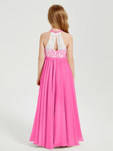 Long Chiffon Bridesmaid Dresses Lace Top Azalea