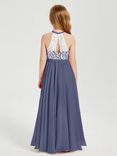Long Chiffon Bridesmaid Dresses Lace Top Stormy