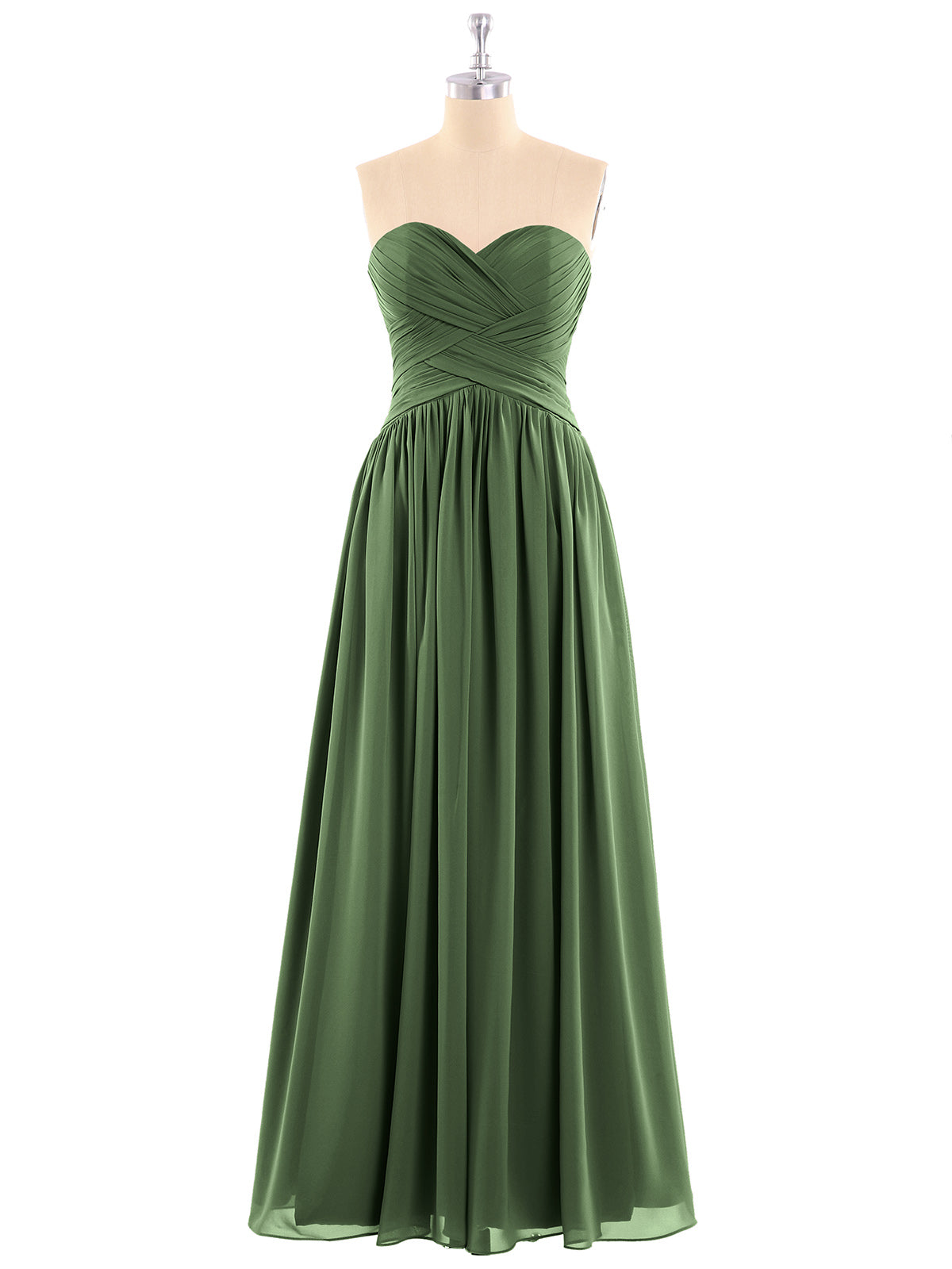 dark sage green bridesmaid dresses BABARONI Chiffon Olive Sweetheart Floor-length Sleeveless Ruched A-line, Olive Green / US0 __with:acc1315_gold Sexy Bodycon Homecoming Dresses It features soft Color:Citron Pulse