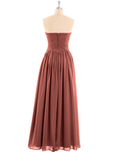 Chiffon Bridesmaid Dresses Cross Pleated Bodice Terracotta