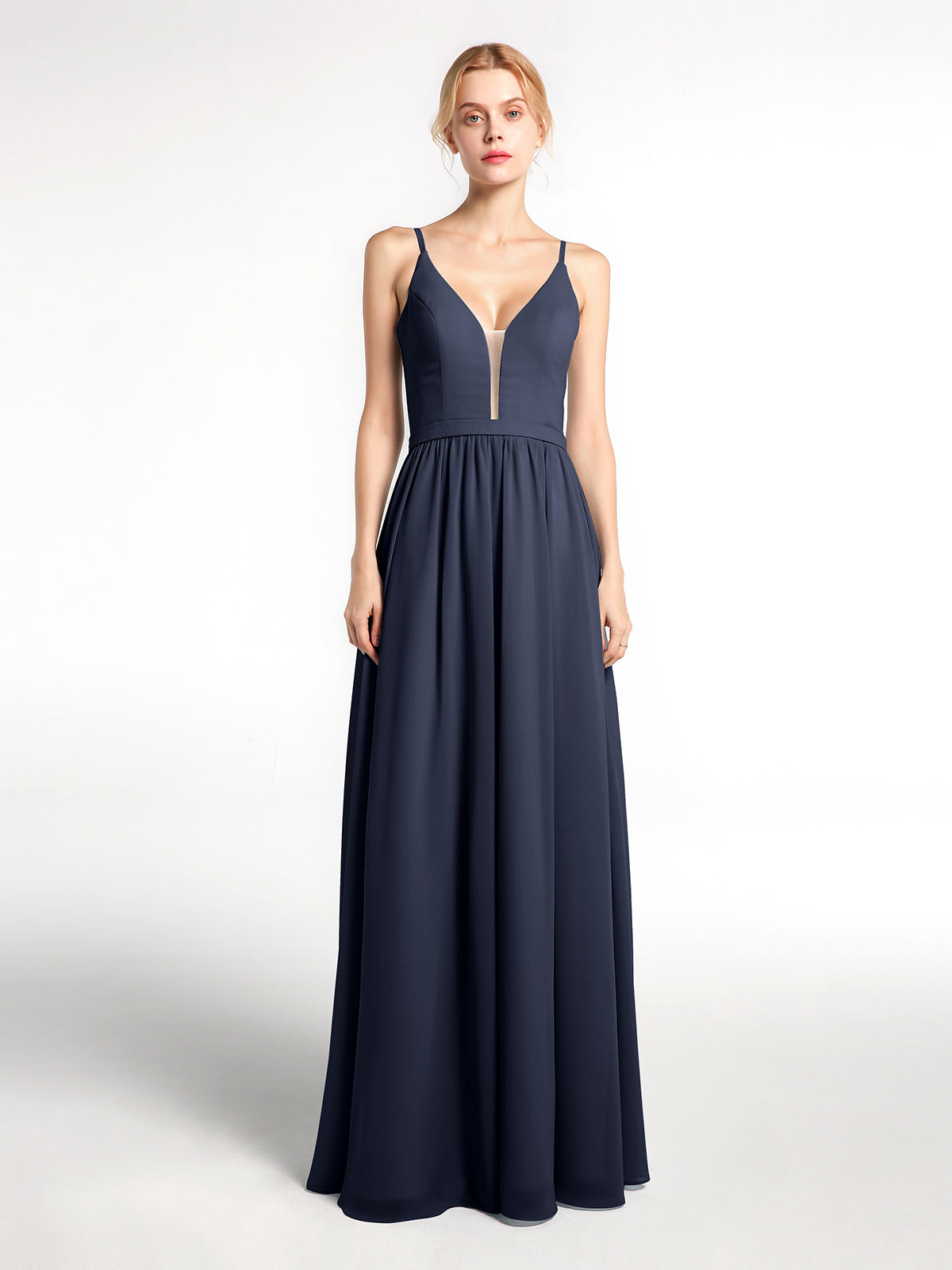 Strapless Chiffon Short Dresses with Bow Dark Navy Plus Size