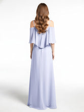 Ruffled Cold Shoulder Maxi Dress with Flounce Overlay Lavender