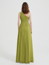 One Shoulder Dresses with Pleated Bodice Clover
