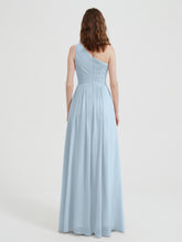 One Shoulder Dresses with Pleated Bodice Mist
