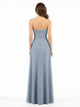 Strapless Bridesmaid Dress with Sweetheart Neck Dusty Blue