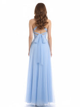Convertible Back Floor Length Tulle Dresses Sky Blue