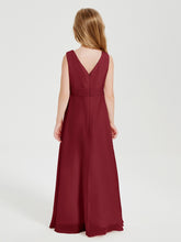 Boho Long Chiffon Bridesmaid Dresses Cascading Skirt Burgundy