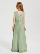 Boho Long Chiffon Bridesmaid Dresses Cascading Skirt Dusty Sage