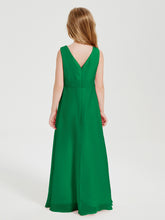Boho Long Chiffon Bridesmaid Dresses Cascading Skirt Emerald