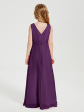 Boho Long Chiffon Bridesmaid Dresses Cascading Skirt Grape