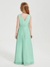 Boho Long Chiffon Bridesmaid Dresses Cascading Skirt Mint Green