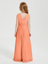 Boho Long Chiffon Bridesmaid Dresses Cascading Skirt Papaya