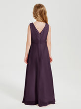 Boho Long Chiffon Bridesmaid Dresses Cascading Skirt Plum