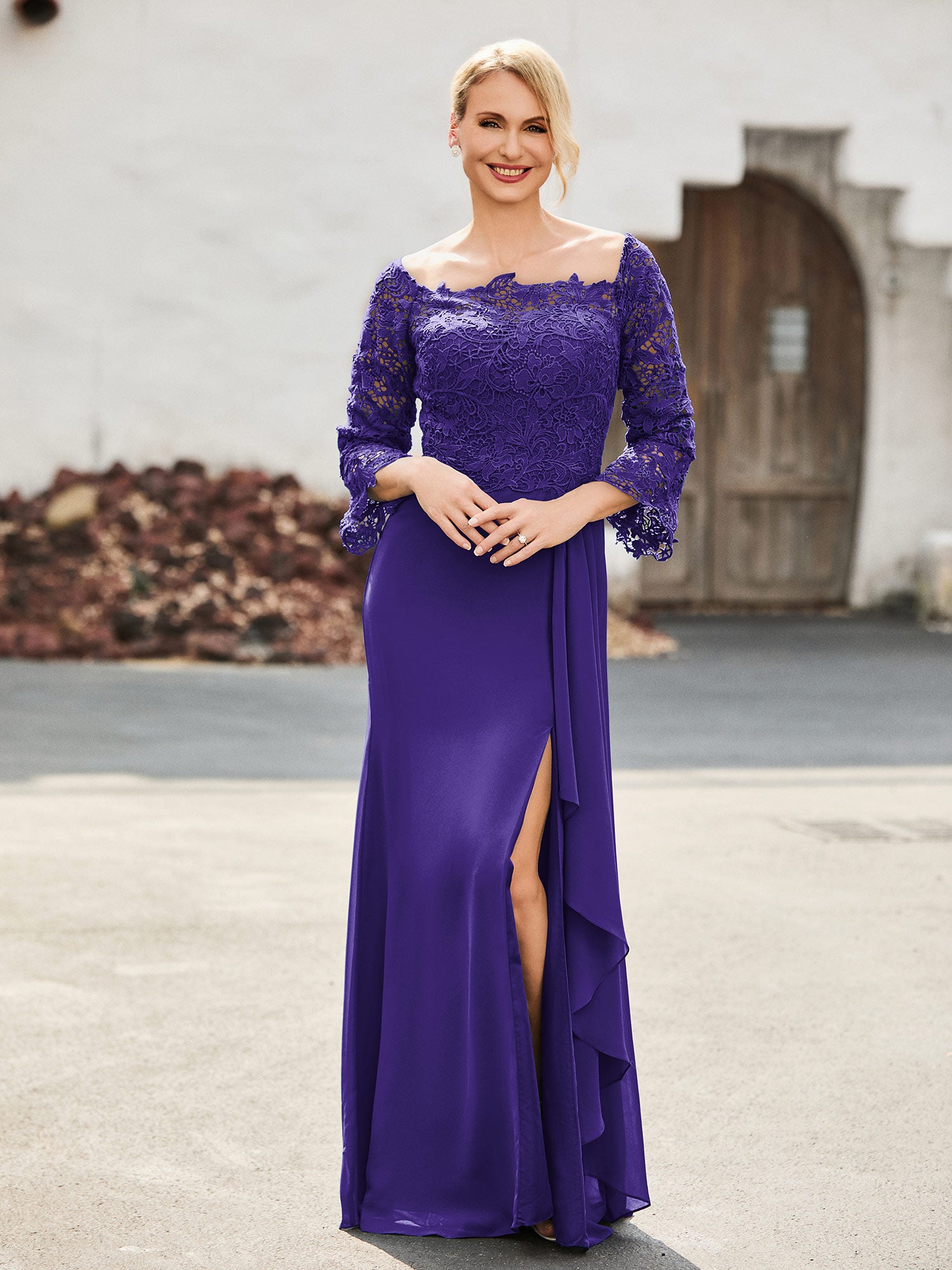 chiffon fabric bridesmaid dress B2 B223007 Bridesmaid Dress main image 1