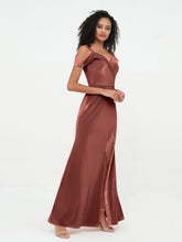 Off Shoulder Max Velvet Dresses with Silt Terracotta