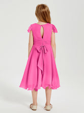 Tea Length Chiffon Junior Bridesmaid Dresses Azalea