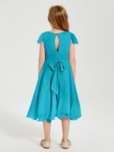 Tea Length Chiffon Junior Bridesmaid Dresses Jade