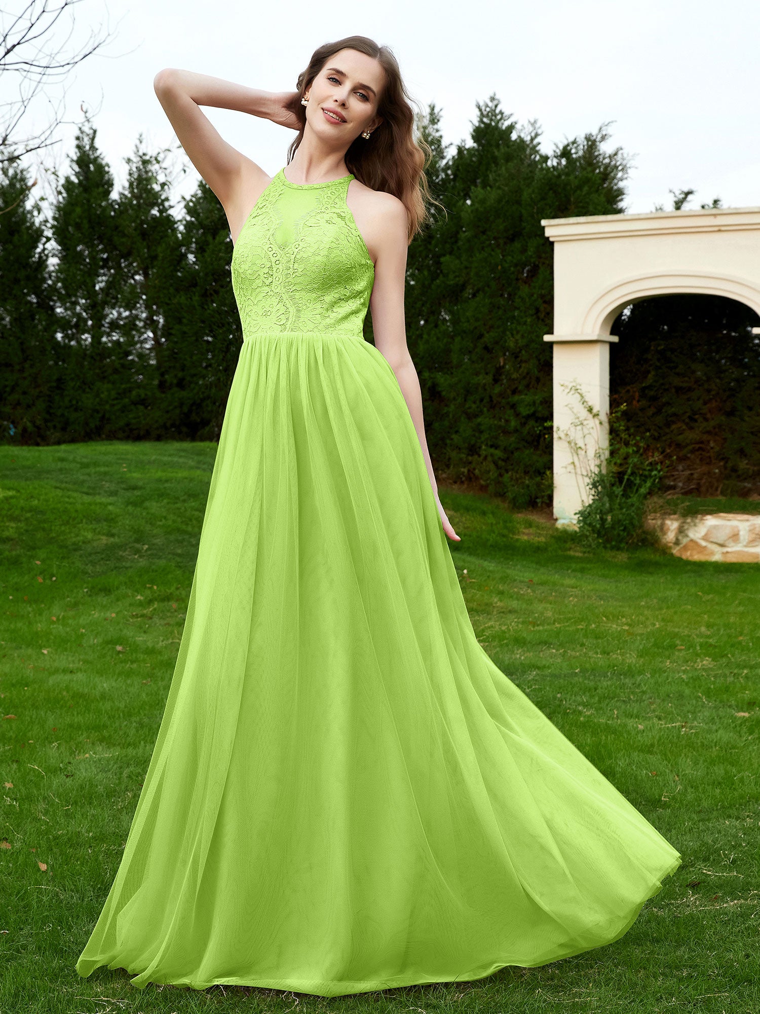 Short Chiffon Strapless Bridesmaid Gowns Lime Green Plus Size
