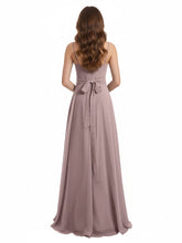 Spaghetti Strap Sweetheart Neck Chiffon Dress Vintage Mauve