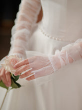 Simple Sheer Tulle Fingerless Long Sleeves