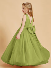 Tulle Junior Bridesmaid Dresses Satin Top Glamourous Bowknot Clover