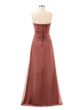 Sweetheart Strapless Chiffon Bridesmaid Dress-Terracotta