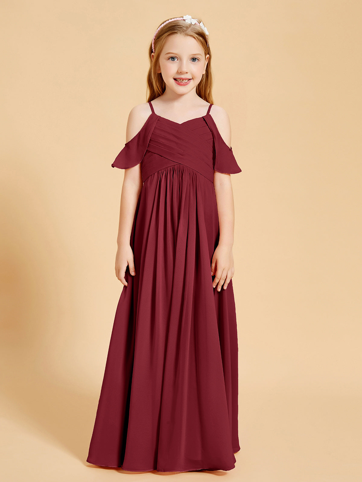 BABARONI Off the Shoulder Bridesmaid Dresses for Juniors Burgundy, Burgundy / J4 BABARONI Off the Shoulder Bridesmaid Dresses for Juniors Burgundy, Burgundy / J4