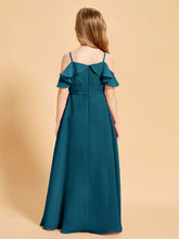 Off the Shoulder Bridesmaid Dresses for Juniors Ink Blue