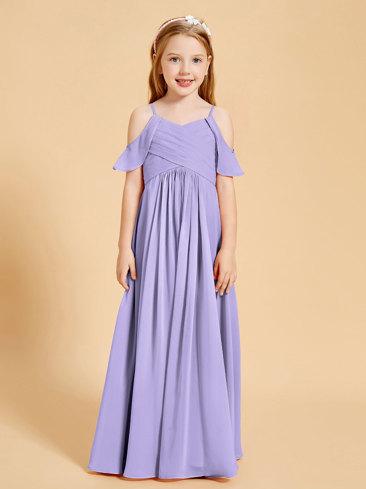 Babaroni UK Off-the-shoulder Bridesmaid Gown for Juniors, Lilac / J4