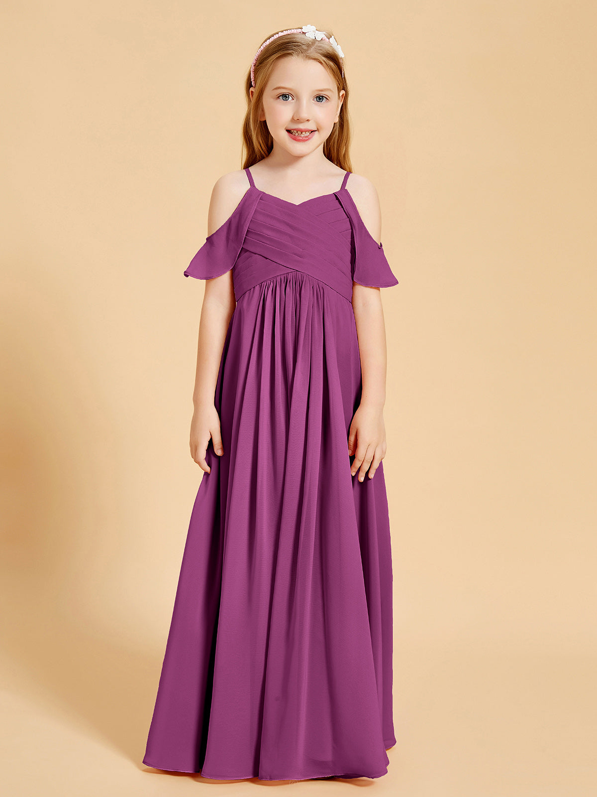 Strapless Junior Bridesmaid Dresses with Sash Orchid