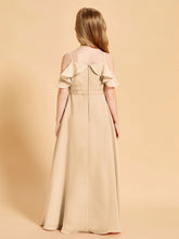 Off the Shoulder Bridesmaid Dresses for Juniors Peach