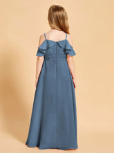 Off the Shoulder Bridesmaid Dresses for Juniors Slate Blue