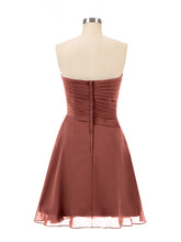 Strapless Short Summer Bridesmaid Dresses-Terracotta